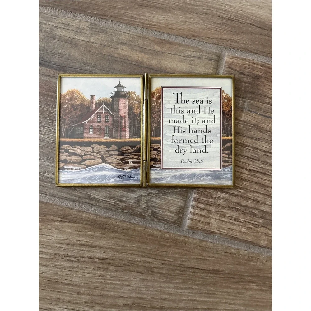 Bob‎ Stewart Lighthouse Brass Glass Framed - Psalm 95:5